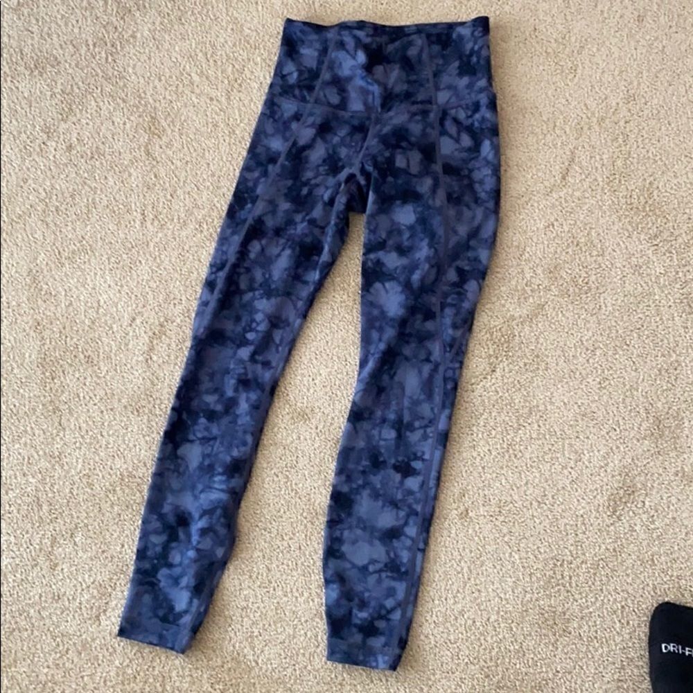athleta blue tie dye powervita tight XXS